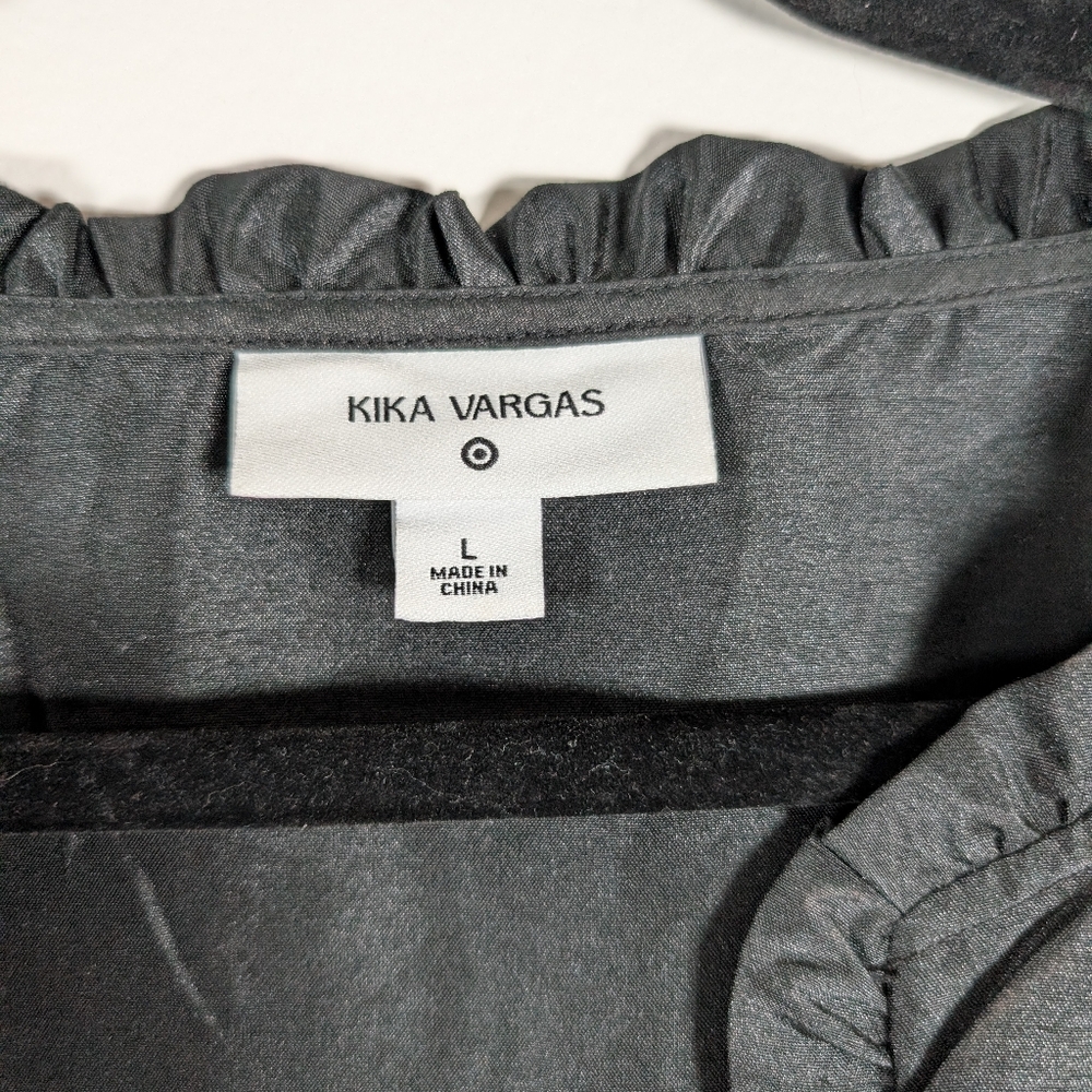 Kika Vargas Black Puff Sleeve Midi Dress - Picture 3 of 7